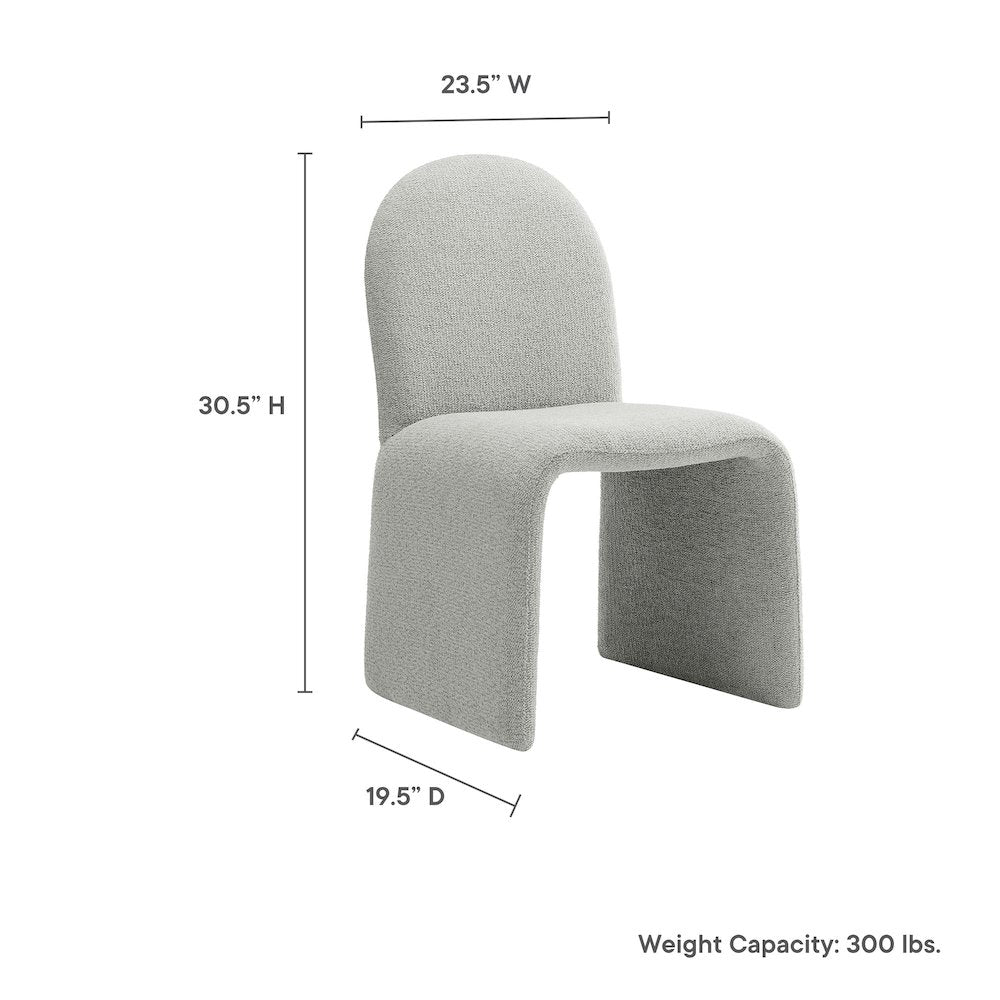 Junia Boucle Upholstered Arch Armless Dining Chair