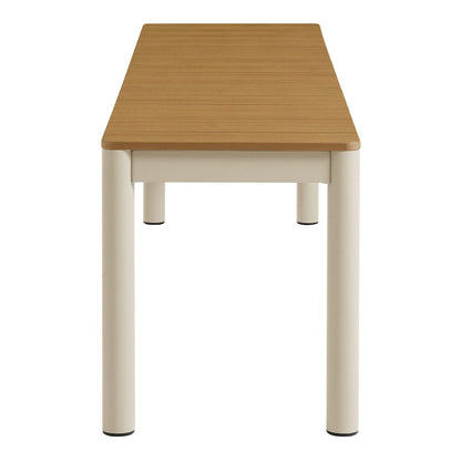 Finn Outdoor Patio Aluminum Bench with Faux Wood Top