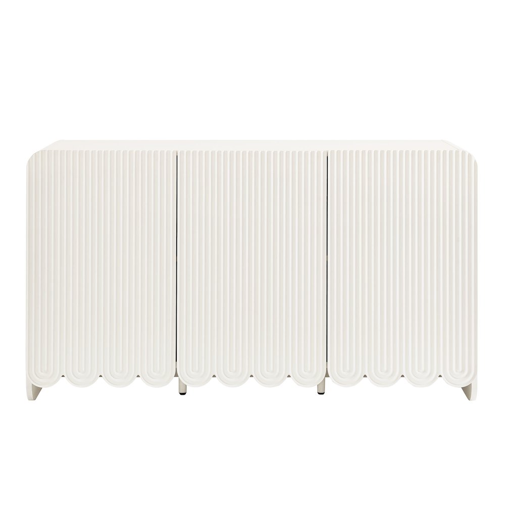Dahlia Fluted and Scalloped Sideboard Storage Cabinet