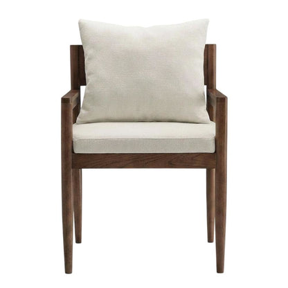 Wood Dining Armchair with Cushioned Seat for Kitchen or Dining Room, Salt