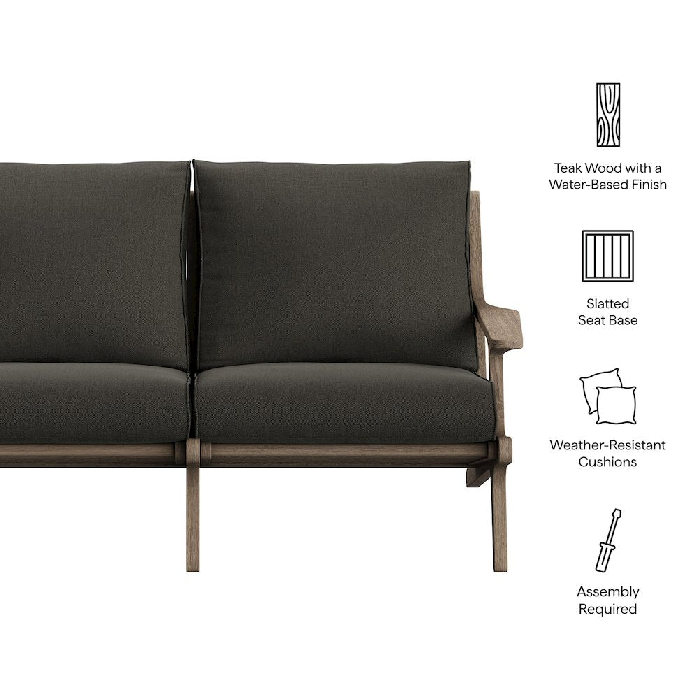 Saratoga Outdoor Patio Teak Wood Loveseat