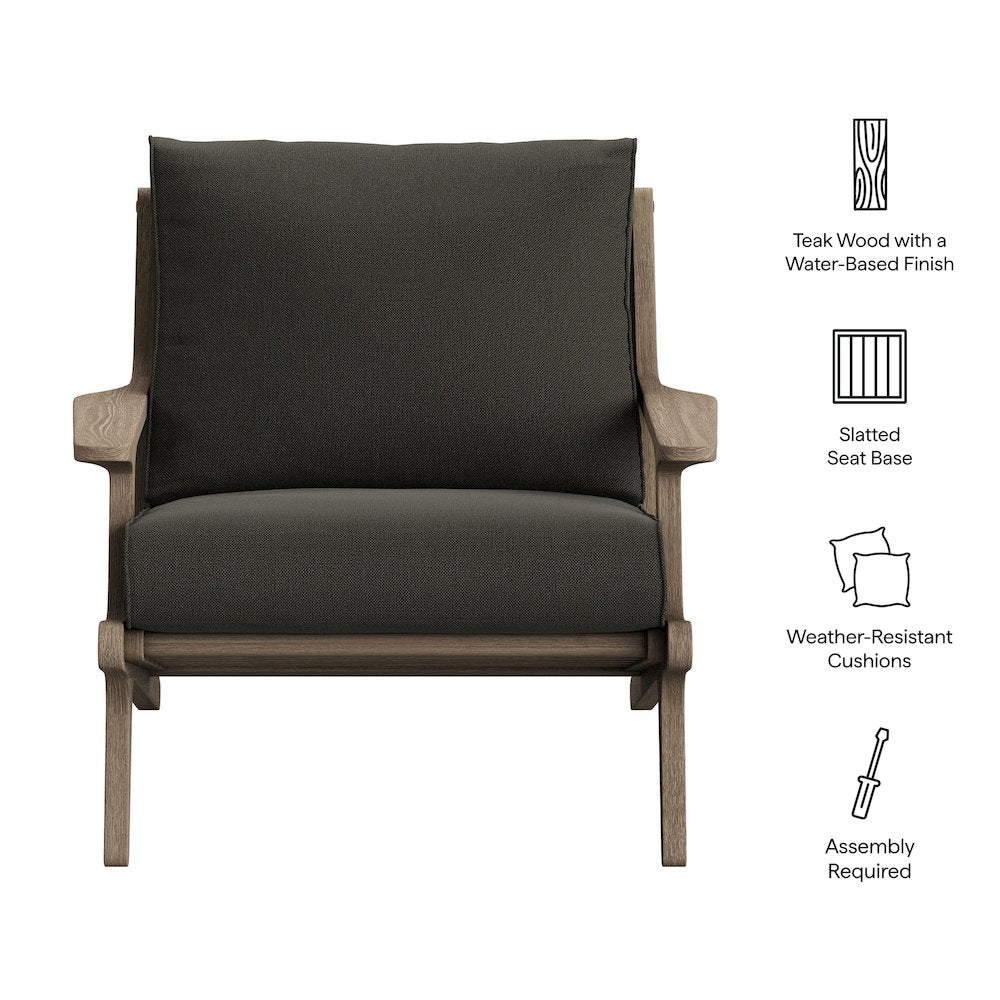 Saratoga Outdoor Patio Teak Wood Armchair