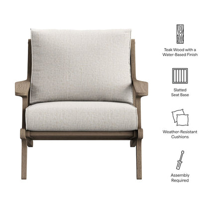 Saratoga Outdoor Patio Teak Wood Armchair