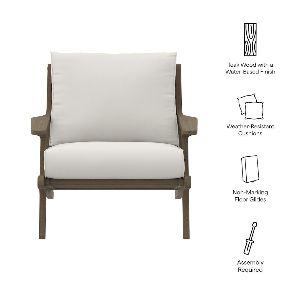 Saratoga Outdoor Patio Teak Wood Armchair