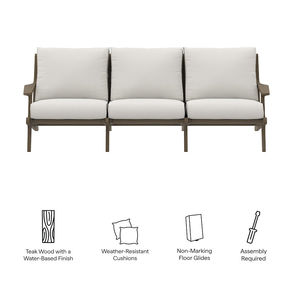Saratoga Outdoor Patio Teak Sofa