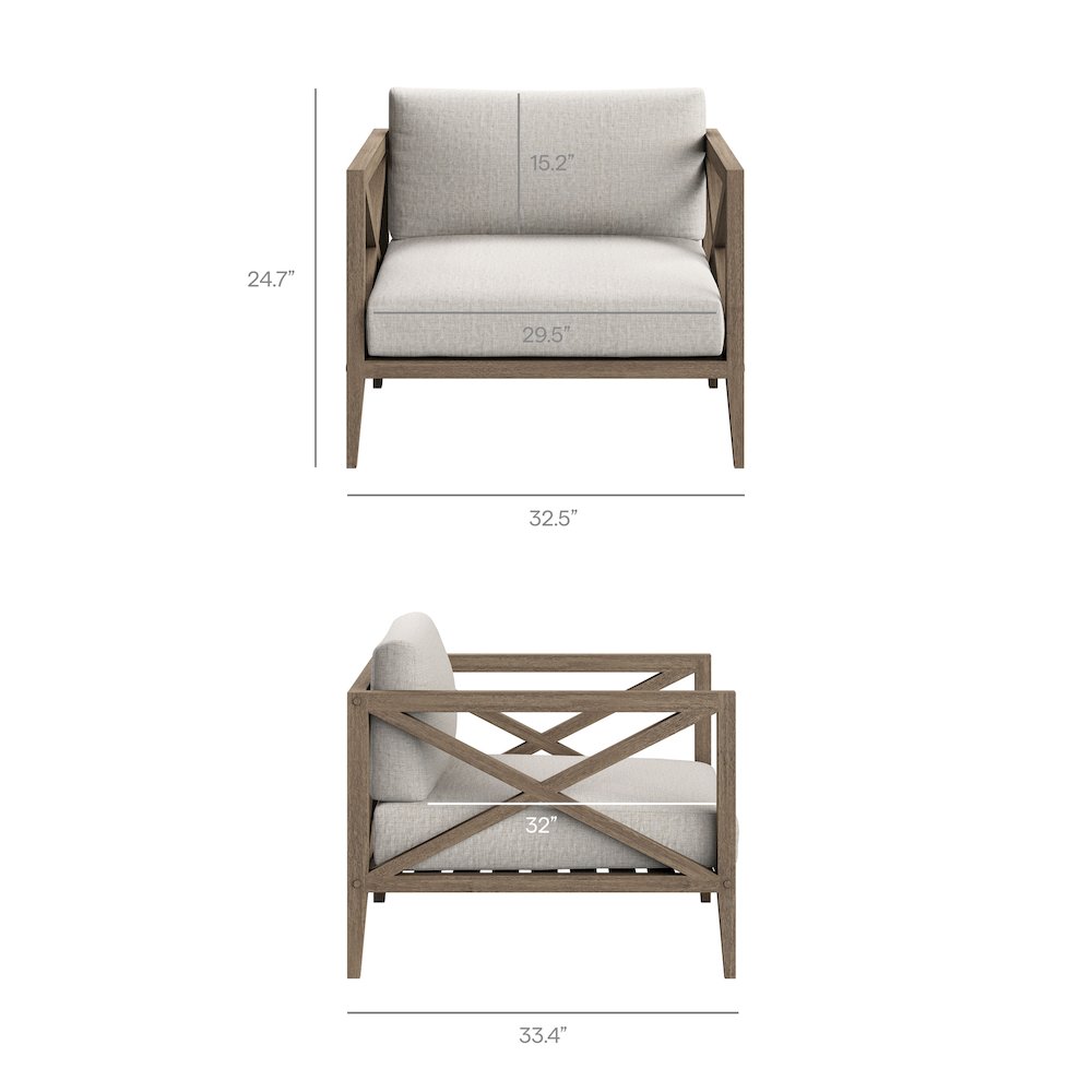 Northlake Outdoor Patio Teak Armchair