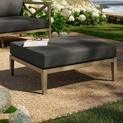 Northlake Outdoor Patio Teak Ottoman