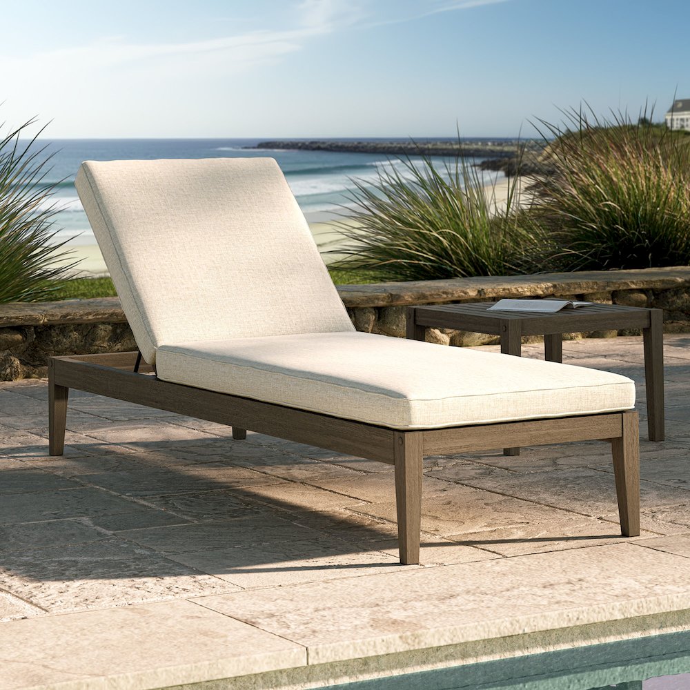 Northlake Outdoor Patio Teak Chaise Lounge
