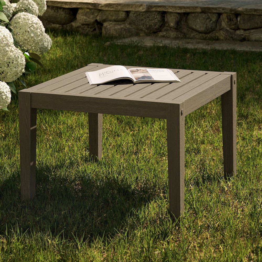 Northlake Square Outdoor Patio Teak Side Table