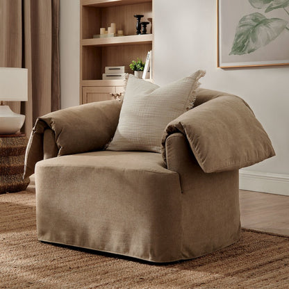 Lark Slipcovered Fabric Oversized Armchair