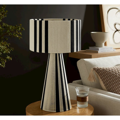 Gia Handwoven Cotton Thread Striped or Plain Table Lamp