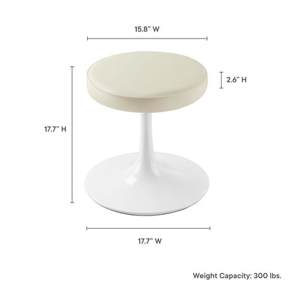 Lippa Vegan Leather Round Stool