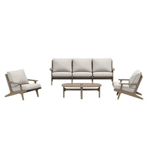 Saratoga 4-Piece Outdoor Patio Teak Wood Furniture Set