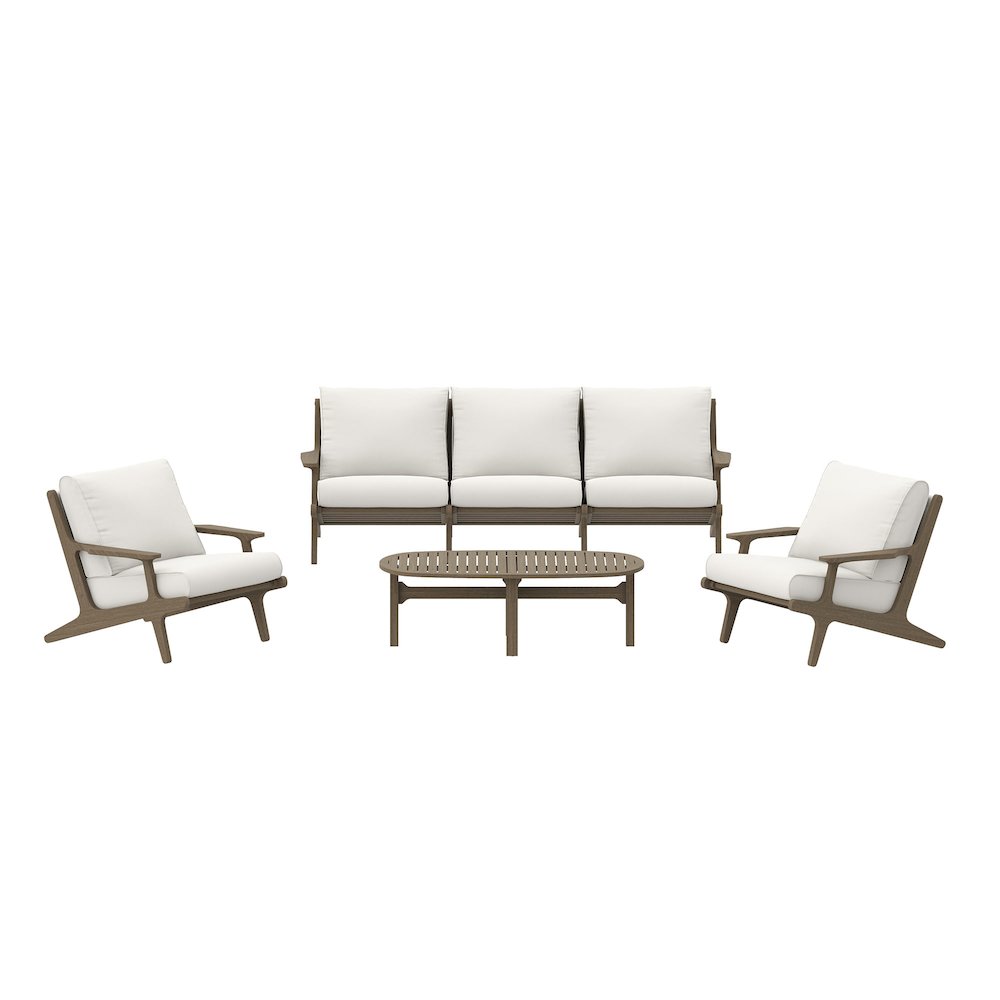 Saratoga 4-Piece Outdoor Patio Teak Wood Furniture Set