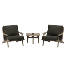 Saratoga 3-Piece Patio Teak Wood Furniture Set Lounge Chairs, Side Table