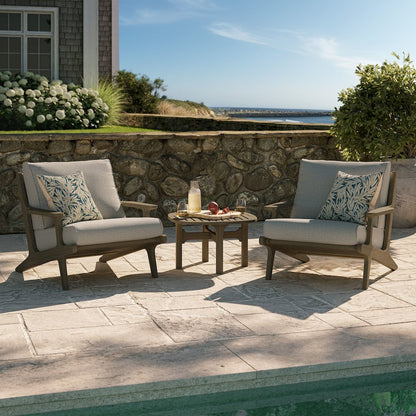 Saratoga 3-Piece Patio Teak Wood Furniture Set Lounge Chairs, Side Table