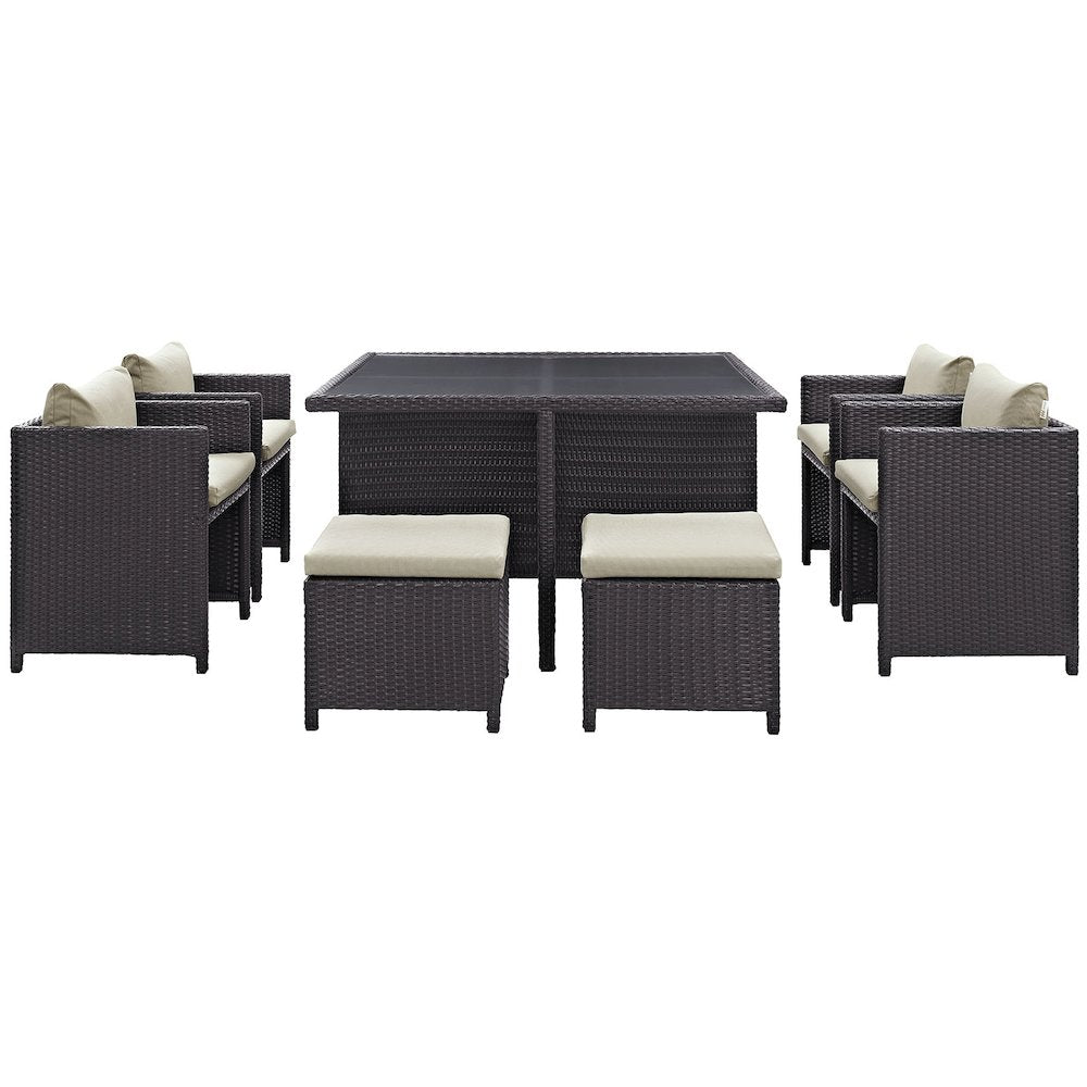 Inverse 9 Piece Outdoor Patio Dining Set