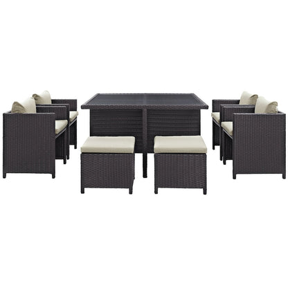 Inverse 9 Piece Outdoor Patio Dining Set