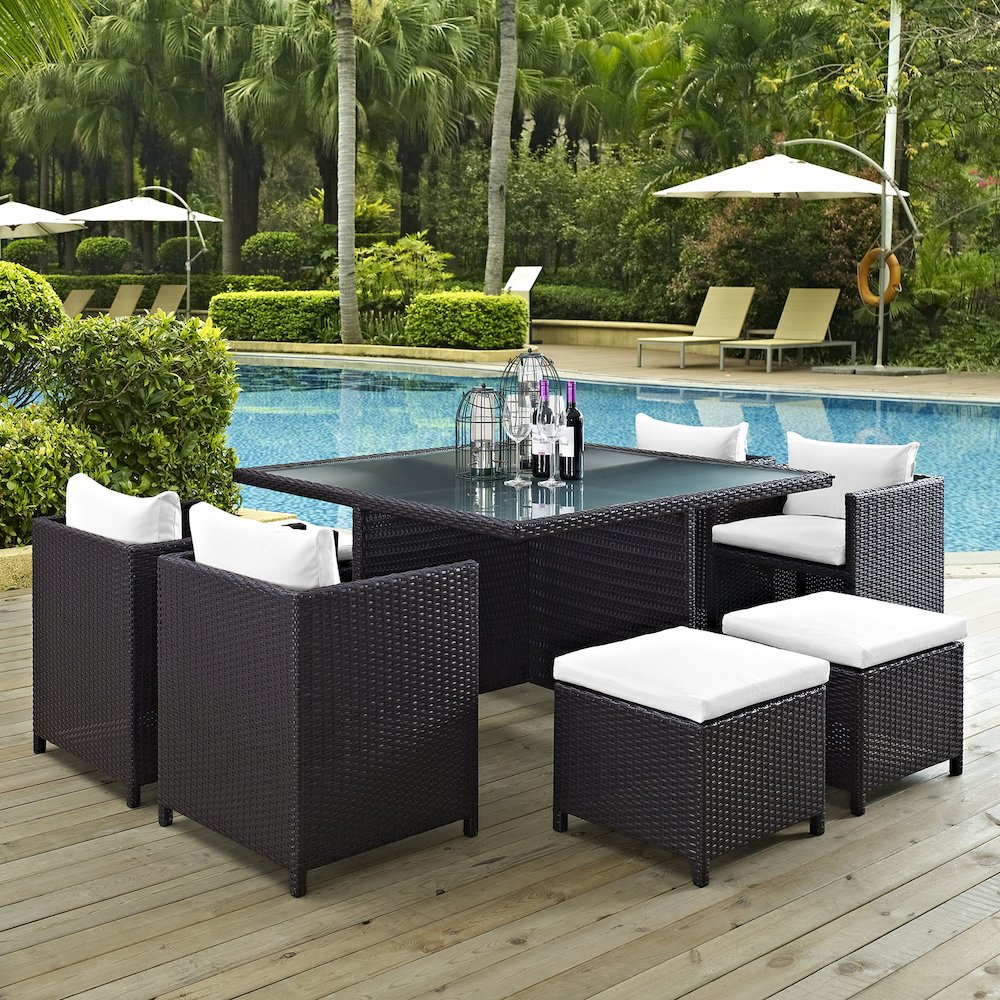 Inverse 9 Piece Outdoor Patio Dining Set