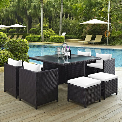 Inverse 9 Piece Outdoor Patio Dining Set