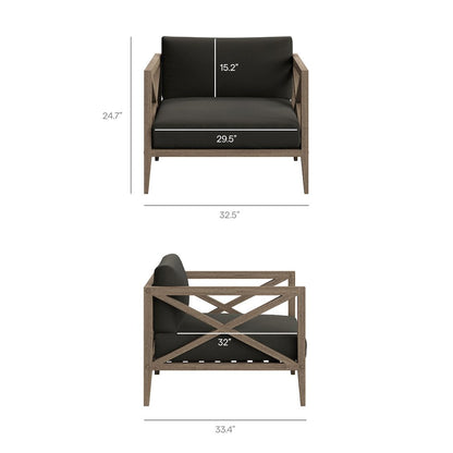 Northlake 5-Piece Outdoor Patio Teak Wood Furniture Set
