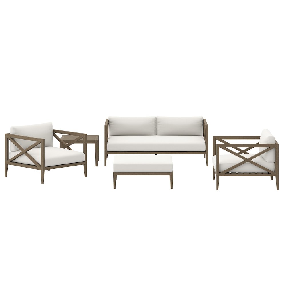 Northlake 5-Piece Outdoor Patio Teak Wood Furniture Set