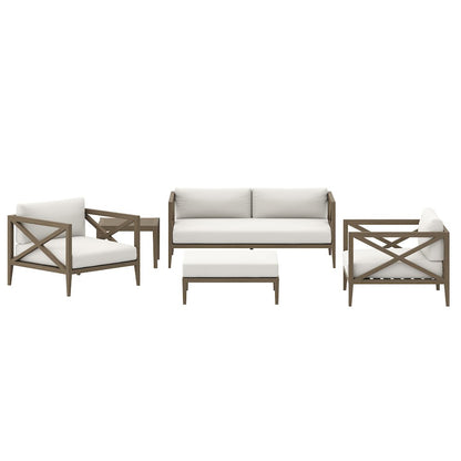 Northlake 5-Piece Outdoor Patio Teak Wood Furniture Set