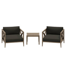 Northlake 3-Piece Patio Teak Wood Furniture Set Armchair, Side Table