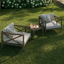 Northlake 3-Piece Patio Teak Wood Furniture Set Armchair, Side Table