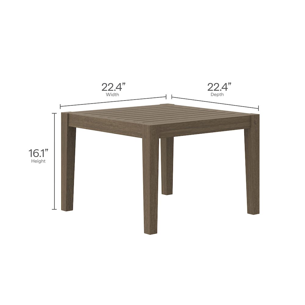 3-Piece Outdoor Patio Teak Wood Furniture Set with Armchair and Side Table
