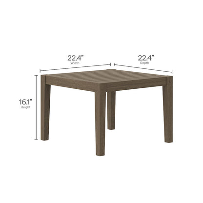 3-Piece Outdoor Patio Teak Wood Furniture Set with Armchair and Side Table