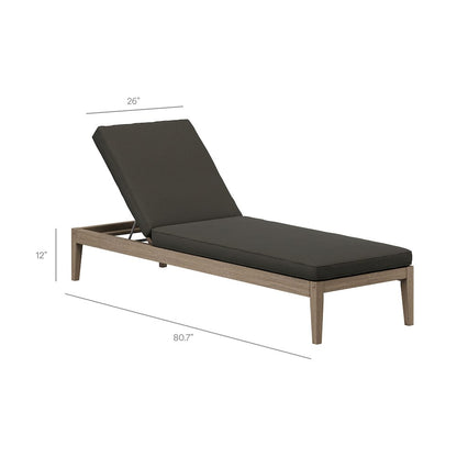 Northlake 3-Piece Patio Teak Wood Furniture Set Chaise Lounges, Side Table