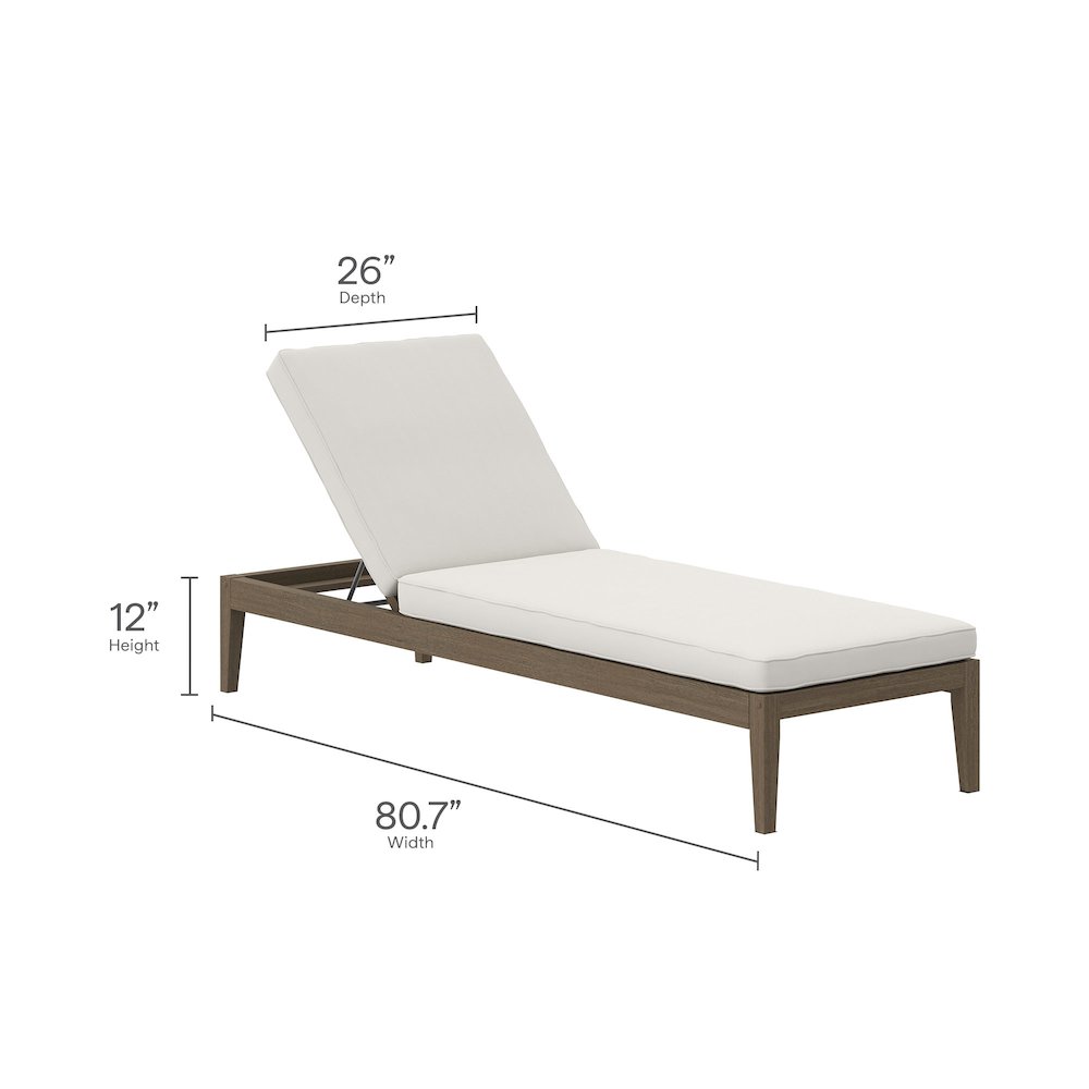 3-Piece Outdoor Patio Teak Wood Furniture Set with Chaise Lounges and Side Table