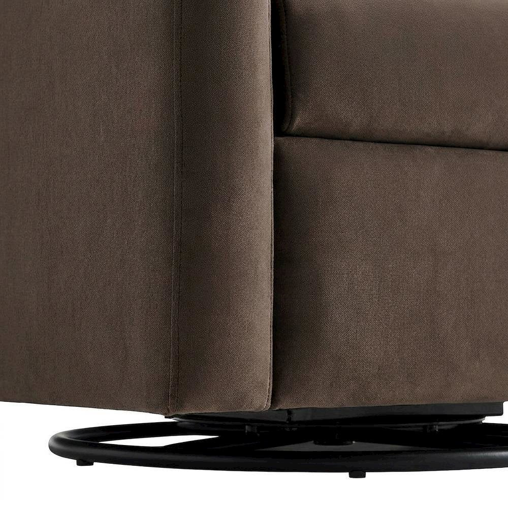 Performance Velvet Swivel Accent Armchair for Living Room, Bedroom, Chocolate