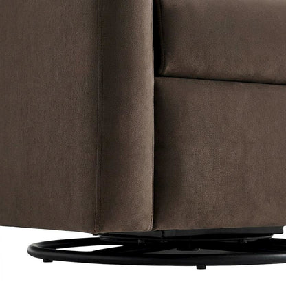Performance Velvet Swivel Accent Armchair for Living Room, Bedroom, Chocolate