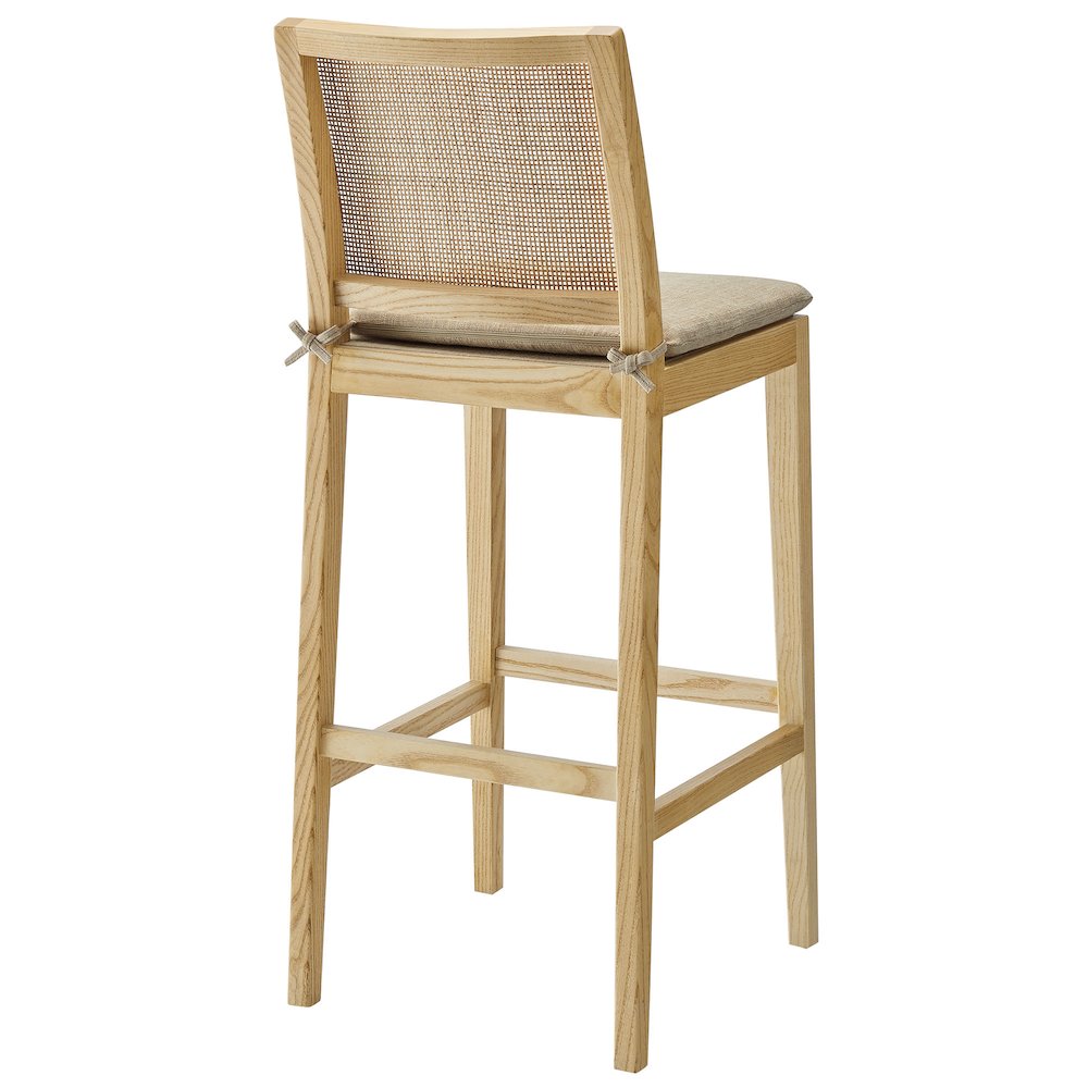 Ovard Wood and Rattan Bar Stool