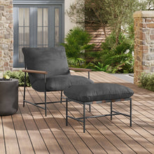 Raya Outdoor Patio Boucle Lounge Chair and Ottoman