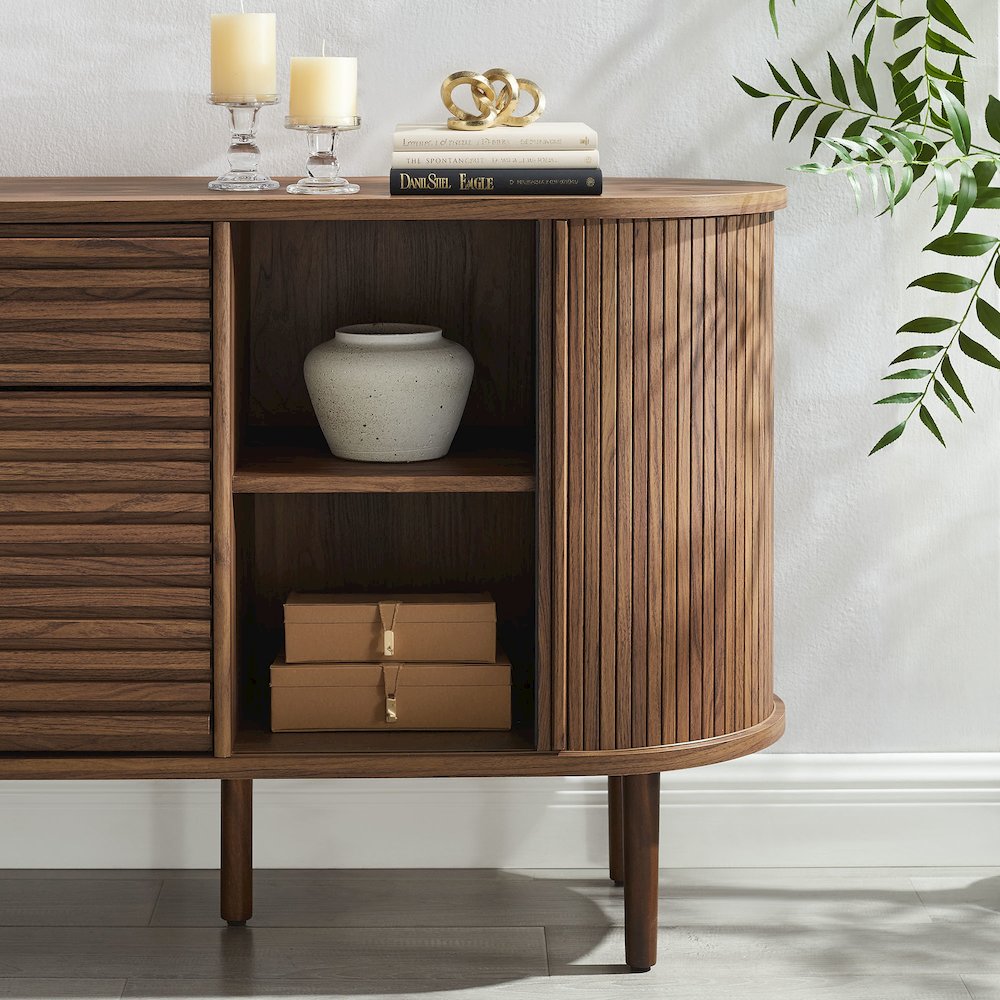 Harlan 67" Fluted Oval Sideboard Cabinet