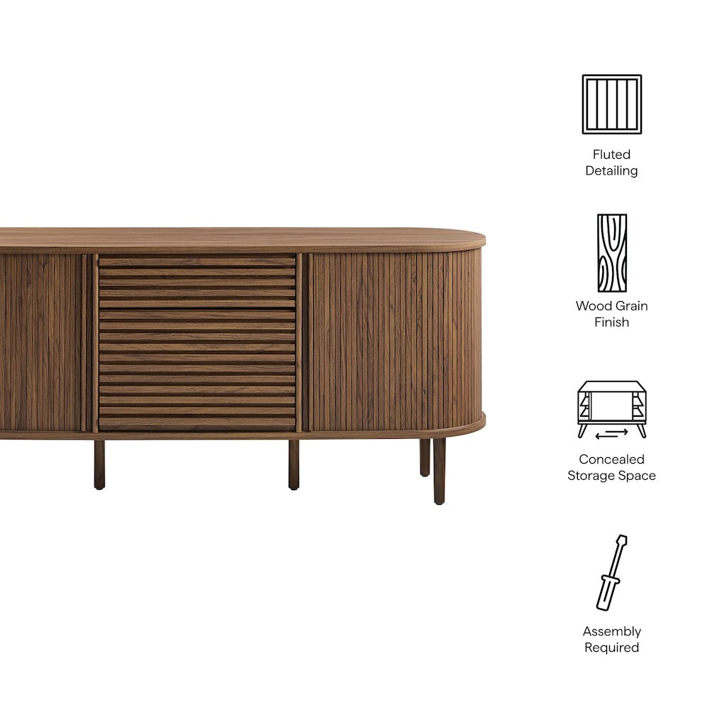 Harlan 67" Fluted Oval Sideboard Cabinet