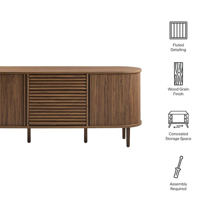 Harlan 67" Fluted Oval Sideboard Cabinet