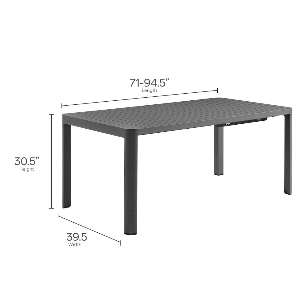 Tahoe 9-Piece Outdoor Patio Aluminum Dining Set With Extendable Table