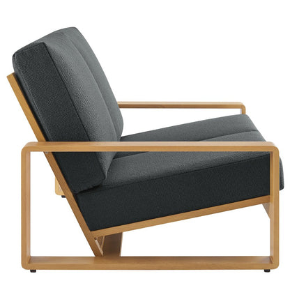 Lirienne Outdoor Patio Aluminum Faux Wood Loveseat