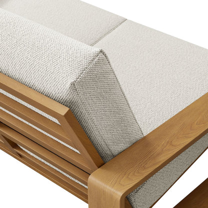 Lirienne Outdoor Patio Aluminum Faux Wood Loveseat