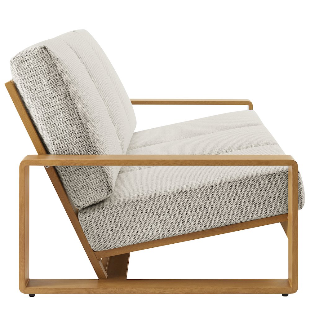 Lirienne Outdoor Patio Aluminum Faux Wood Sofa