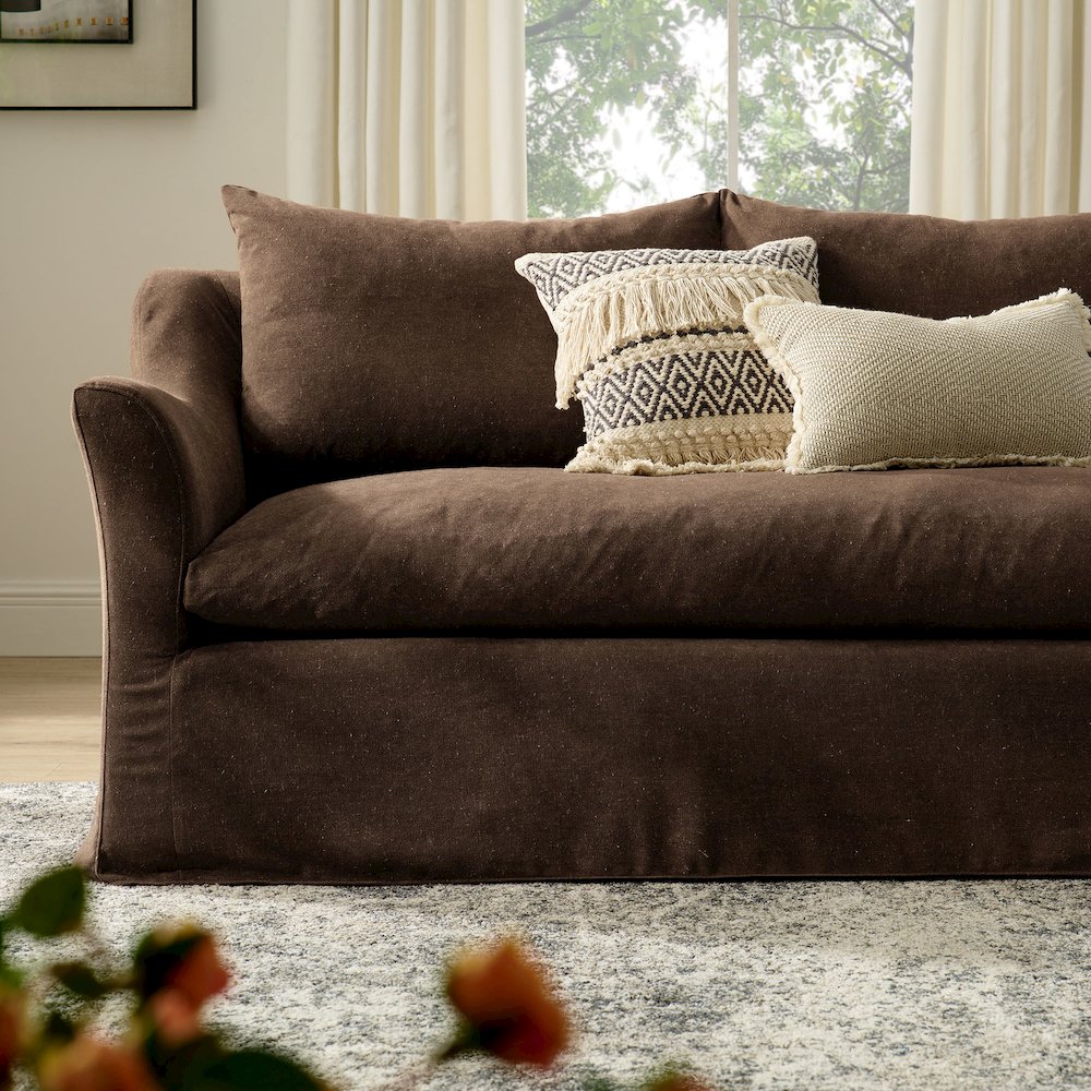 Somerset 92" Linen Blend Slipcovered Sofa