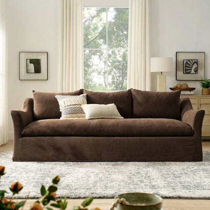 Somerset 92" Linen Blend Slipcovered Sofa