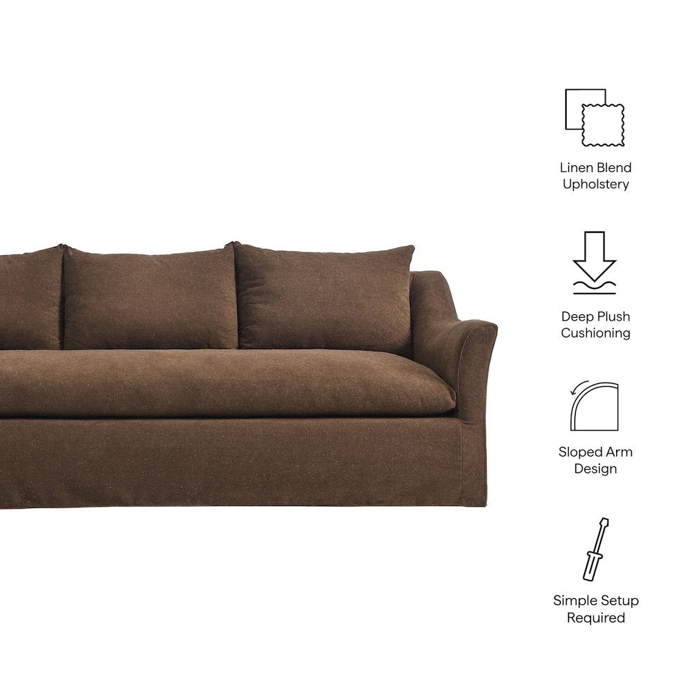 Somerset 92" Linen Blend Slipcovered Sofa