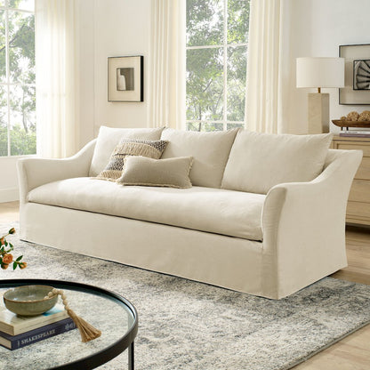 Somerset 92" Linen Blend Slipcovered Sofa