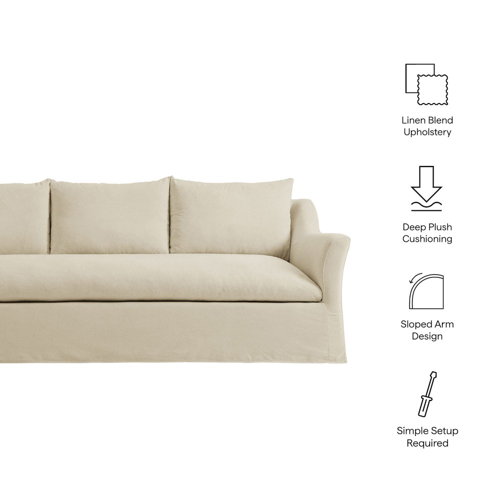 Somerset 92" Linen Blend Slipcovered Sofa