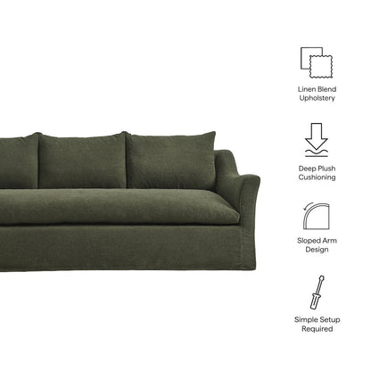 Somerset 92" Linen Blend Slipcovered Sofa